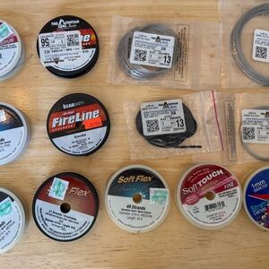 SMITH Beading Wire and Thread Set - Black, White, Red